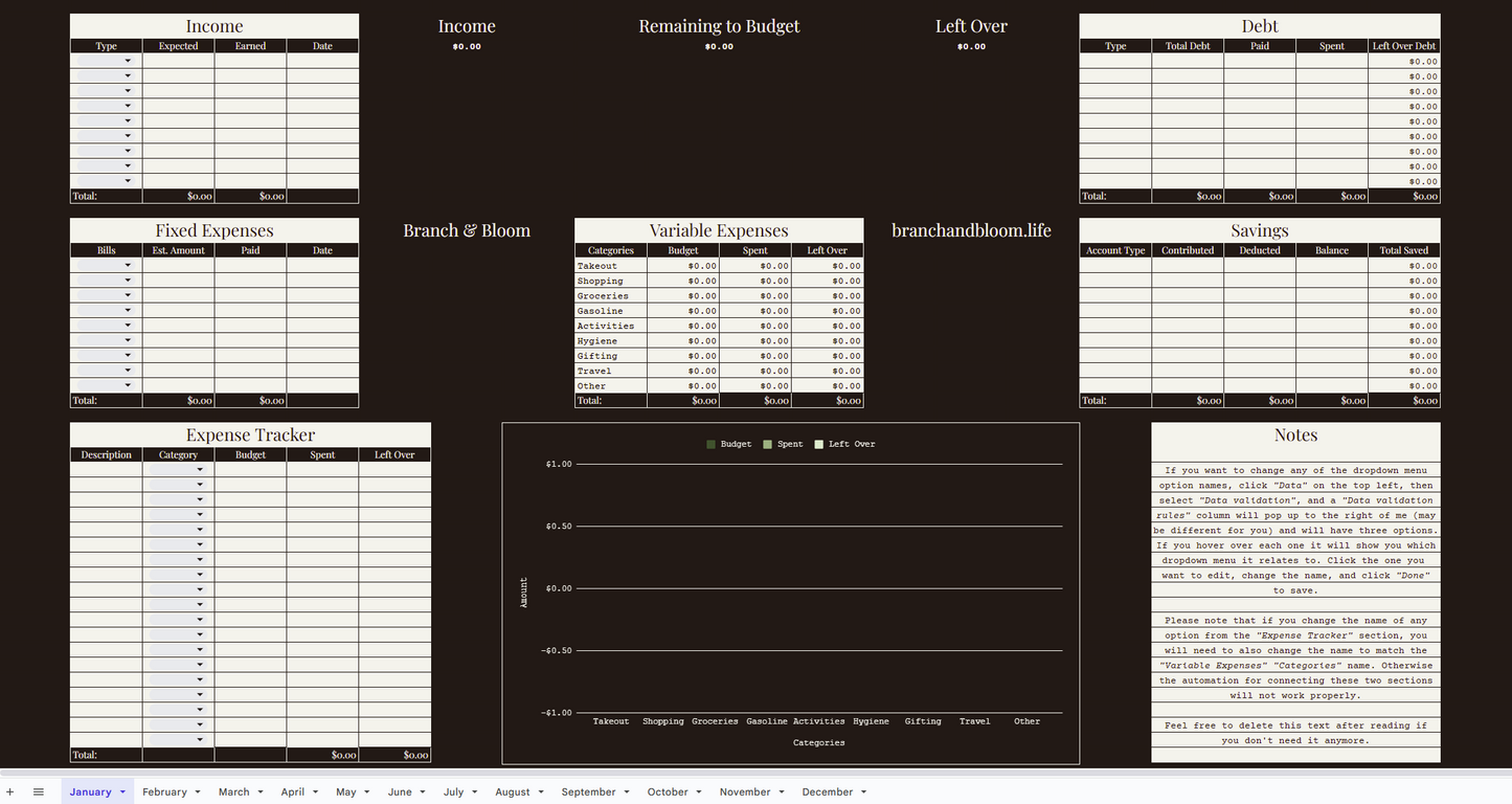 Monthly Budgeting Template